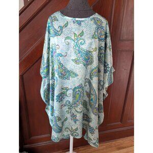 Collections Etc. Womens Paisley Kaftan Nightgown Kimono One Size Fits Most